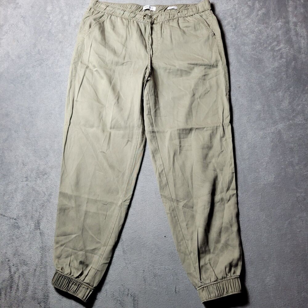 Nine West Pants Womens L Long Green Easy Jogger Comfort‎ Stretch Pull On Lyocell